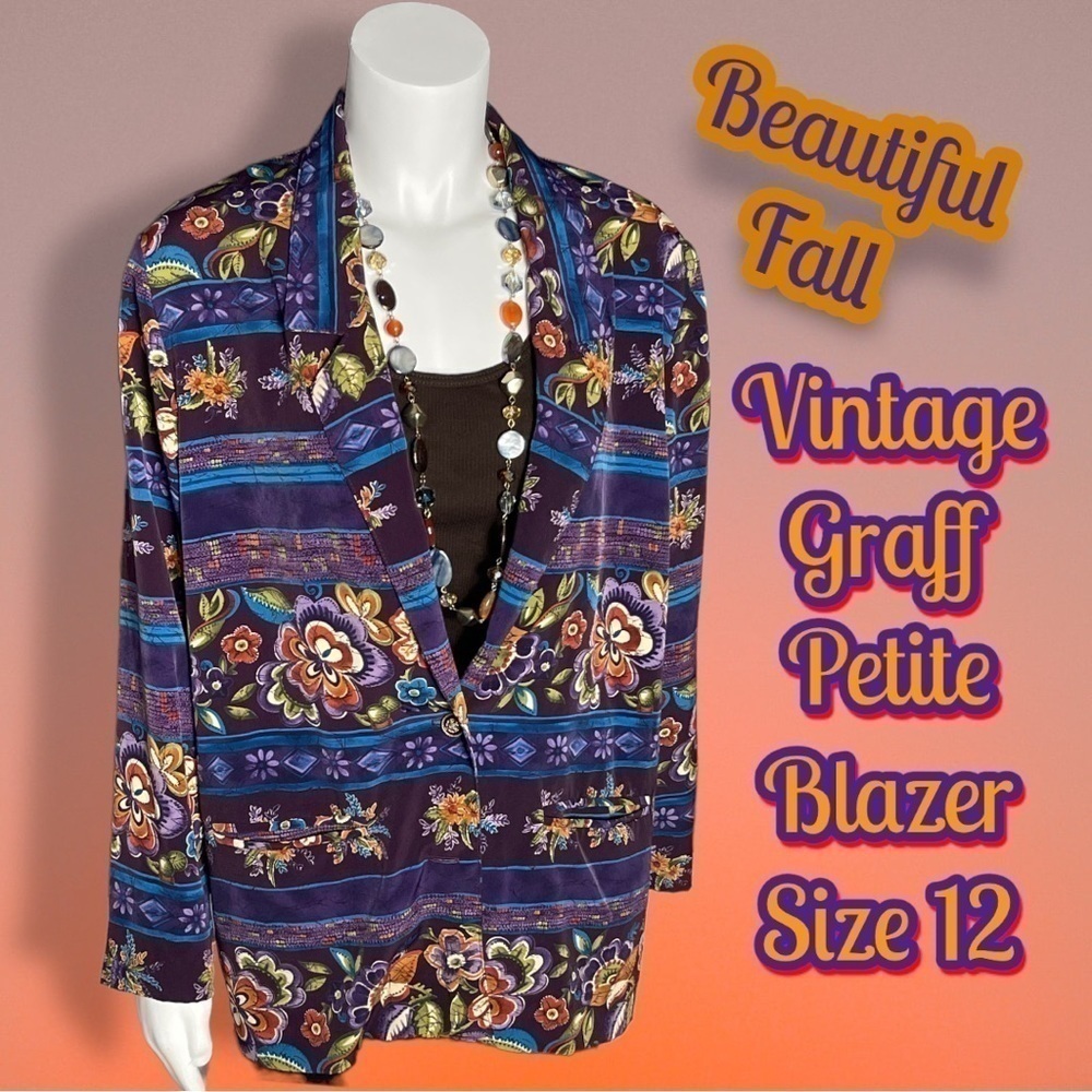 🔥 VINTAGE 70s G W Petite Fall Jacket Size 12 Petite Orange Purple Autumn
